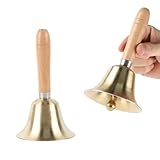 LdawyDE Handglocke Messing, Metall Glocke mit Holzgriff, Weihnachtsglöckchen, Hand Tischglocke...