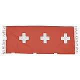 ILmira Langer Schal mit Schweiz-Flagge, Quaste, Pashminas, mehrfarbig, One size