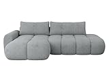 Mirjan24 Ecksofa mit offener Ottomane Messirt O für Wohnzimmer mit Schlaffunktion und Bettkasten,...
