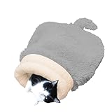 Katzenbetthöhle – warme Katzenhöhle | Winterschlafsack für Katzen | Kuschelsack für Haustiere...