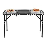 GZBMEZS Tragbarer Klapptisch, Campingtisch, Grilltisch, tragbarer Campingtisch mit Tasche, leichter...