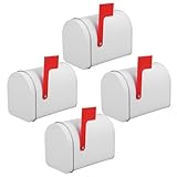 Lurrose Kleiner Kleiner Briefkasten aus Weißblech 95X76X127mm mit Roter Fahne Wandbriefkasten für...