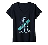 Damen Snowboard, Freeride, Freestyle, T-Shirt mit V-Ausschnitt