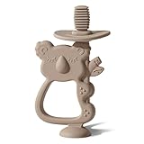 Moonkie BPA-freies Silikon-Beißspielzeug, 360°-Baby-Zahnbürste mit Saugnapf, ideal für Babys...