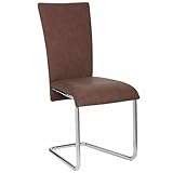 Riess Ambiente 2er Set Freischwinger Modena - braun Silber - Kunstleder verchromtes Metall - Bauhaus...