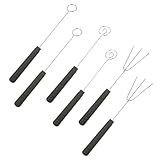 Hemobllo 6 Stück Edelstahl Fonduegabel mit Kunststoffgriff Schokoladengabeln für Pralinen Früchte...