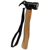 1 x Holzgriff Schafshorn, Zelt-Boden-Nagelhammer, lebensrettendes Werkzeug, Hammer, schwarz