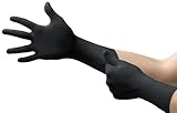 Ansell Puderfrei Einweghandschuhe aus Nitril puderfrei, lebensmittelecht Schwarz, EN ISO 374-1, EN...