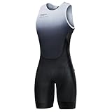 Santic Herren Triathlonanzug Einteiler Triathlon Anzug Gepolstert Trisuit Triathlon Kurz Hohe...