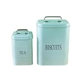 Generisch 2er Set Teedosen Keksdosen Vorratsbehälter Kartoffeltopf Zwiebeltopf Knoblauchtopf Metall...