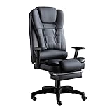Drehbarer Bürostuhl, verstellbarer PU-Leder-Computer-Arbeitsstuhl mit Armlehne für Heimbüro und...