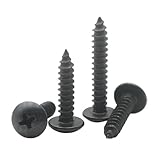 YINZHD 10 Stück M3 .5 M4 M5 M6 Schwarz verzinkt 304 Edelstahl Flachrundkopf Kreuzschlitz Pilzkopf...