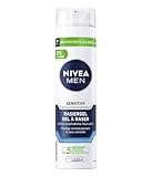 NIVEA MEN Sensitive Rasiergel für Männer (200 ml), Rasier Gel mit Kamille, Hamamelis und Vitamin E...