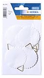 HERMA 5749 Bildaufhänger zum Kleben weiß groß, 6 Stück, Ø 55 mm, selbstklebend, Drahtseil...