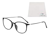 Retro Brille ohne stärke Student Slim-Brille Damen Herren Nerdbrille Linsen Brillenfassung clear...