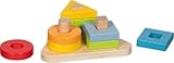 goki 58324 – Sortierspiel aus Holz – Farben- und Formen-Steckspiel aus 9 Teilen – Stapelspiel...