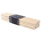 Aopoy 12 Paar Trommelstöcke 5A, klassische Ahornholz Drumsticks, Holzspitze Drumstick, für...