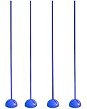SPORTIKEL24 Kombi-X-Standfuß aus Kunststoff & Slalomstange 180 cm – 4er Set – befüllbarer...