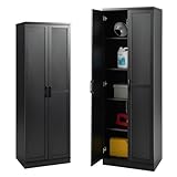 KOMFOTTEU Mehrzweckschrank mit Doppeltür, Aufbewahrungsschrank Hochschrank Holz mit verstellbaren...