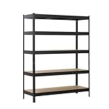 SCHULTE Regalwelt Schwerlastregal mit 5 MDF-Böden, 180x140x50 cm (HxBxT), 150 Kg Traglast pro...