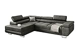 KREATIVE FURNITURE & DESIGN Ecksofa mit Schlaffunktion L-Form, Sofa Couch mit Bettkasten, 3-Sitzer...