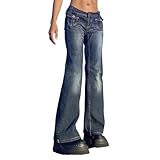 Generisch Schlaghose Damen Jeans - Bootcut High Waist Low Schlaghosen Jeanshose Lang Stretch Skinny...