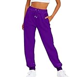 2025 Herbst Winter Damen Einfarbige Kordelzug Elastische Taille Casual Lose Fuß Fleece Sweatpants...