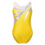 AYWTIUN Mädchen Turnanzug Mädchen Balletttrikot mit glänzendem Strasssteinen, bronziertes Tuch,...