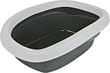 TRIXIE Katzentoilette Carlo - abnehmbarer Rand - leicht zu reinigen - Kunststoff - grau/weiß - 31 x...