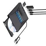 BLNGET Externes Laufwerk mit 7 Anschlüssen, USB 3.0, Disc-Player, tragbarer Brennleser für...