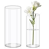 Olrla 2 Teiliges Set Transparente Acryl Blumenvase, Bruchsichere Kunststoff-Zylindervase für...
