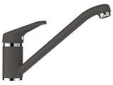 SCHOCK® Küchenarmatur COSMO Asphalt I Hochdruck Einhebelmischer mit Festauslauf I 360° schwenkbar...