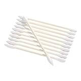 NIYANGLE 500 Stück Doppelkopf Baumwollstäbchen aus Bambus mit Papierstiel Hygienisch Vielseitig...