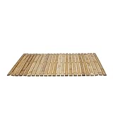 Bambus Badematte aus Echtholz rutschfest - 60 x 40 cm - Holz Duschmatte Natur mit rutschfesten...