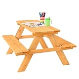 FableKids ARNE für 4 Kindersitzgarnitur Picknicktisch Kinder - Massivholz Gartenmöbel für Kinder...