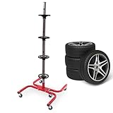BITUXX Felgenbaum mit Rollen Stabiler Reifenständer für 4 Räder (bis 245mm) Autoreifen...