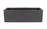 BigDean Pflanzkübel 80x30 cm groß - Granitstein-Optik in Anthrazit - Für Außen, frostsicher &...