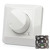 LED Dimmer Schalter 230V, Drehdimmer Unterputz Dimmer für LED Lampen 5–300W, Phasenabschnitt...