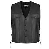 BYKR Motorradweste aus Leder für Damen und Herren, Biker-Westen für den Alltag, Motorrad,...