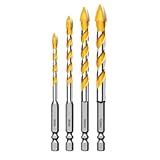 Fegtrtyoa Keramische Fliesenbohrung 1 Set Vierklingen-Eccentric-Bohrer für Beton Superhart...