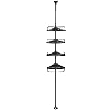 SONGMICS Duschregal, Eckregal Bad, mit 4 Ablagen, Badregal, Gesamthöhe 85-305 cm,...