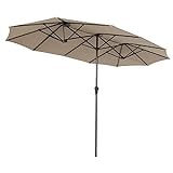 Sekey® 220 × 400 cm Doppelsonnenschirm mit kurbel| Groß Sonnenschirm Marktschirm für...