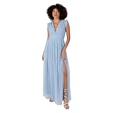 Anaya with Love Damen Women's Maxi Ladies V-Neck Short Sleeve Split Tulle A-line for Wedding Guest...