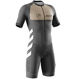 XRLQZH Herren Pro Fahrrad Skinsuit Kurzarm,Triathlon Tri Anzug Kompression Duathlon Laufen Schwimmen...