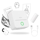 Mini Drucker tragbarer Mini Printer, Mini Fotodrucker Wireless Taschendrucker Thermodrucker...