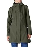 Damen Regenjacke Lange Softshelljacke mit Kapuze Frauen Übergangsjacke Regenmantel Gefütterte...