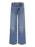 ONLY Girl Weit geschnitten Jeans Weiter Beinschnitt Offener Saum Jeans