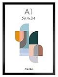 ACAZA Bilderrahmen Format A1-59,4 x 84 cm - für Fotos, Posters, Bilder und Plakate - Din A1 - Holz...