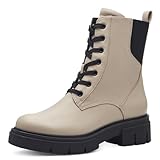 MARCO TOZZI Damen Stiefeletten zum Schnüren mit Blockabsatz mit Reißverschluss, Cremefarben (Ivory...