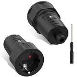 MejaRizon Schuko Kupplung, 2 Stück Schuko Stecker Kupplung mit Schraubenzieher, 250V/16A, IP20...